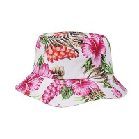 Bucket Hat - Ultra Soft Cotton Floral Print - Pink - HT-7801G-PK